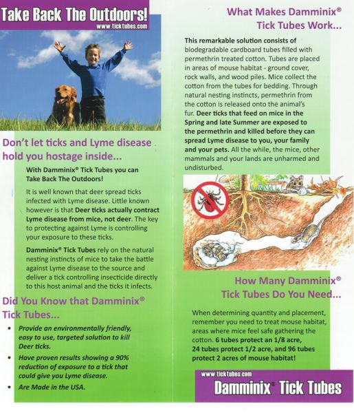 Deer Tick Control, Lyme Prevention, Damminix Tick Tubes Bucks PA